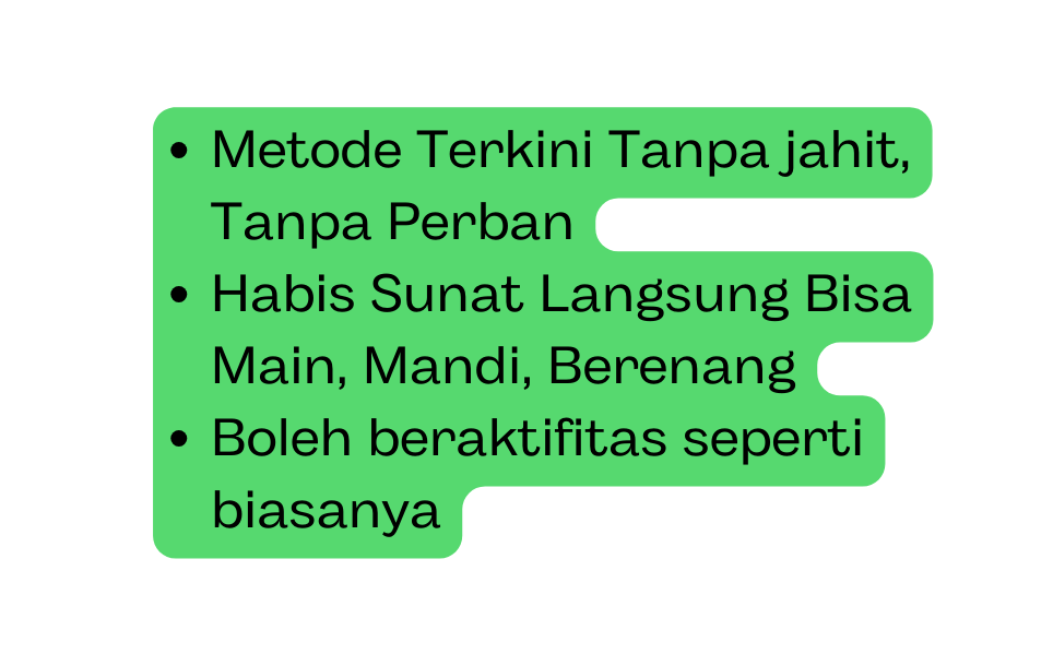 Metode Terkini Tanpa jahit Tanpa Perban Habis Sunat Langsung Bisa Main Mandi Berenang Boleh beraktifitas seperti biasanya